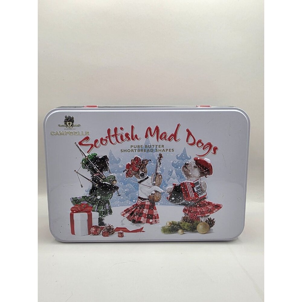 Campbells Scottish Mad Dogs Shortbread Cookie Tin Empty Christmas Collectible